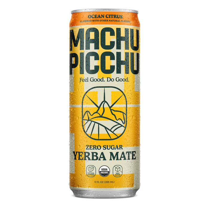 Machu Picchu Energy Zero Sugar Ocean Citrus Yerba Mate Drink - Front view