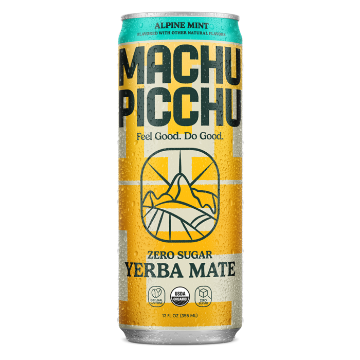 Machu Picchu Zero Sugar Alpine Mint Yerba Mate Energy Drink - Front view