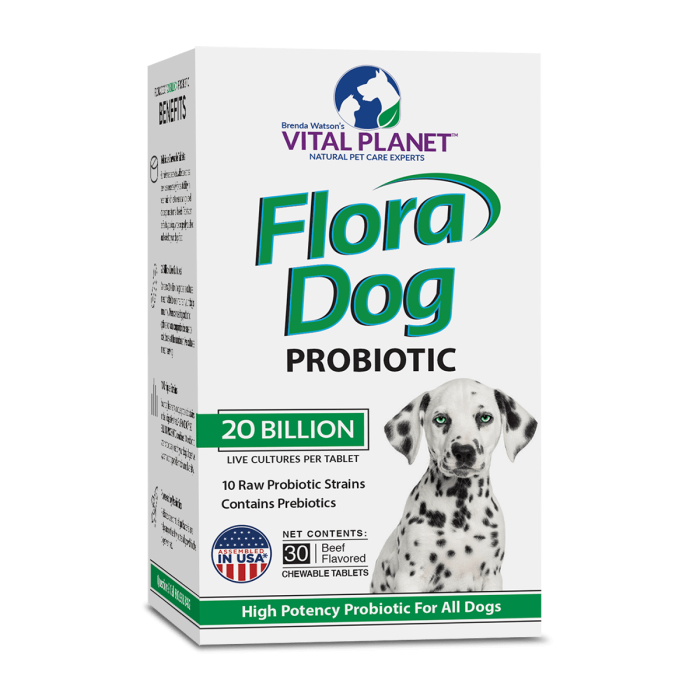 Vital Planet Flora Dog 20 Billion Probiotic - Front view