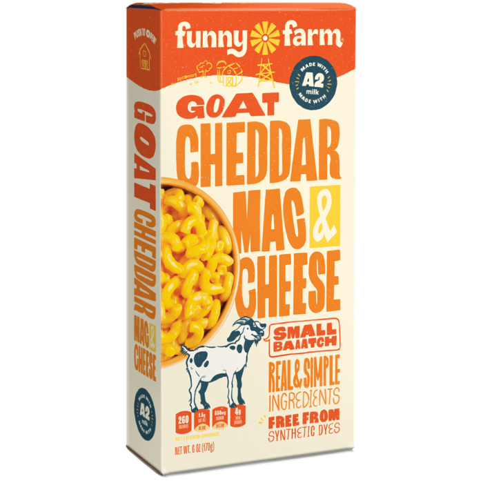 Funny Farm Mac & Cheese Goat Cheddar - Front view