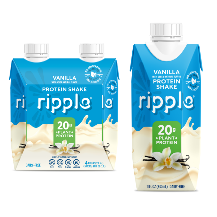 Ripple Vanilla Plant-Based Protein Shake - Front view