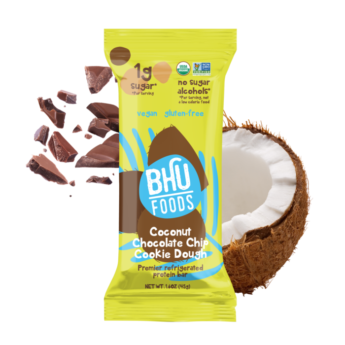 Bhu Foods Protein Bar Coconut Chocolate Chip Cookie Dough - Front view