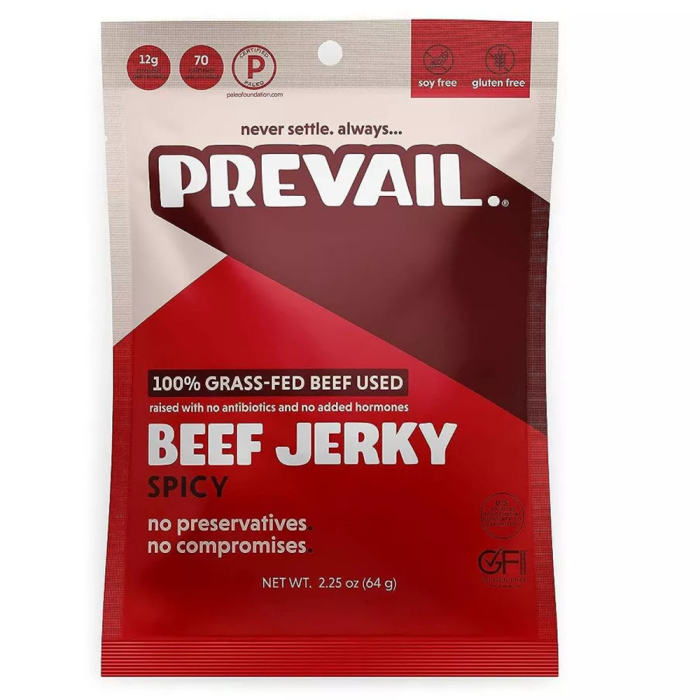 Prevail Spicy Beef Jerky - Front view