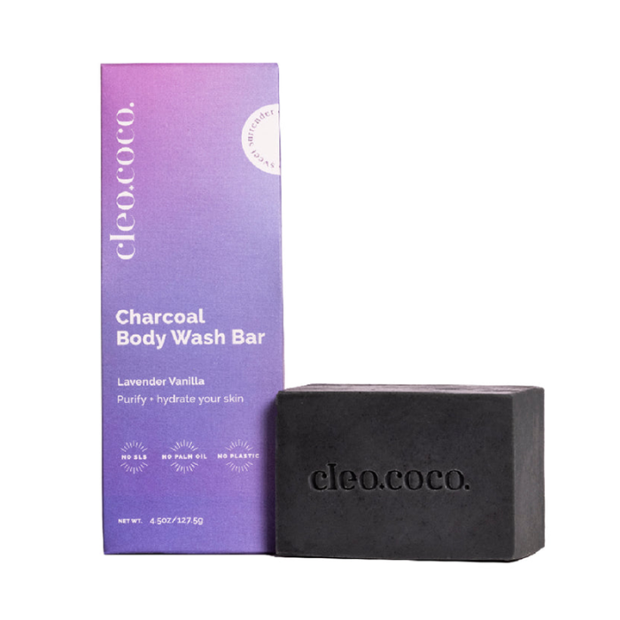 Cleo+Coco Charcoal Body Wash Bar - Front view