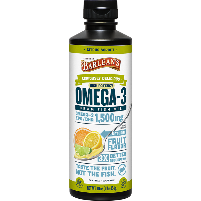 Barlean's Seriously Delicious™ Omega-3 High Potency Fish Oil Citrus Sorbet, 16 oz. 