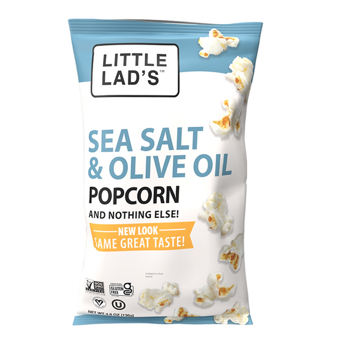 Little Lads Sea Salt and Olive Oil Popcorn - Front view