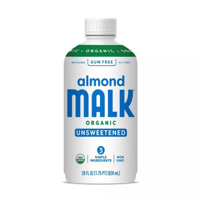 Malk Organic Unsweetened Almond Milk - Front view