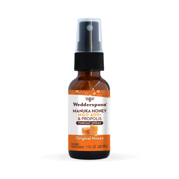 Wedderspoon Manuka Honey & Propolis Throat Spray - Front view