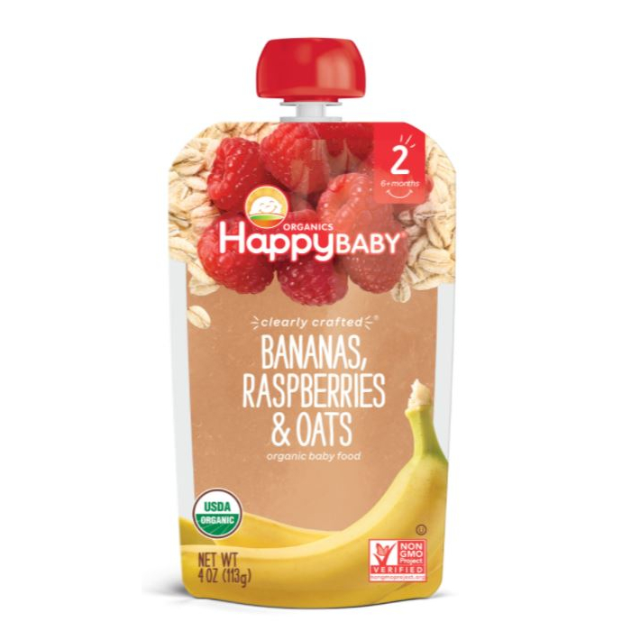 Happy Baby Banana, Raspberries and Oats -Main