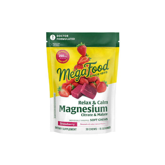 MegaFood Relax + Calm Magnesium Soft Chews Strawberry Flavor - Main