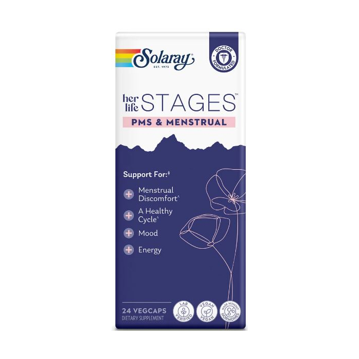 Solaray Her Life Stages PMS & Menstrual, 24 Veggiecaps