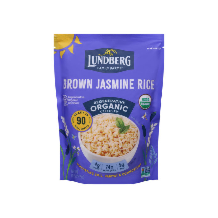 Lundberg Family Farms Organic Regenerative Organic Certified Brown Jasmine Rice, 8oz.