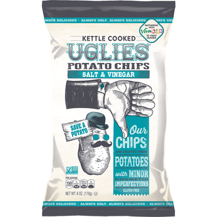 Uglies Kettle Cooked Potato Chips, Salt and Vinegar Flavor, 6 oz.