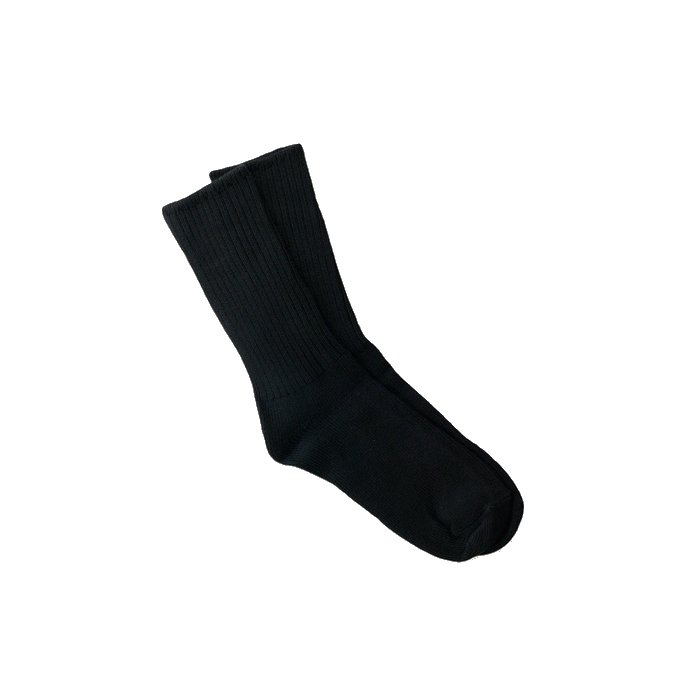 Maggie's Organic Classic Cotton Crew Sock, Black Color, Size 9-11