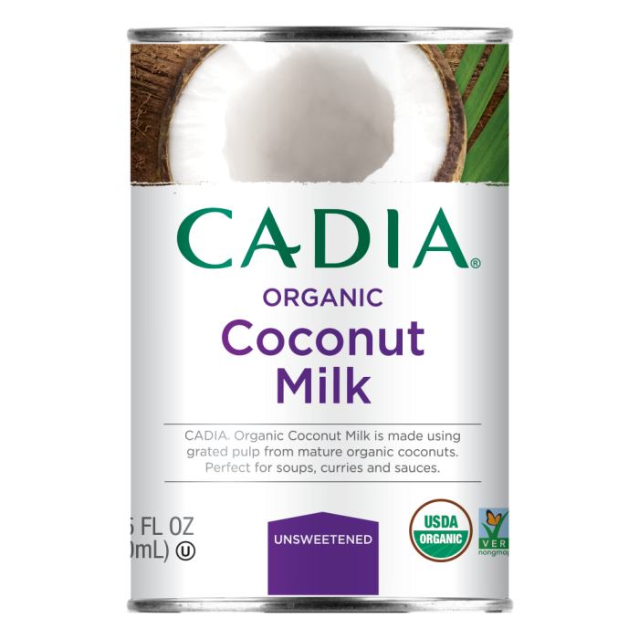 Cadia Organic Coconut Milk, 13.5 fl. oz.