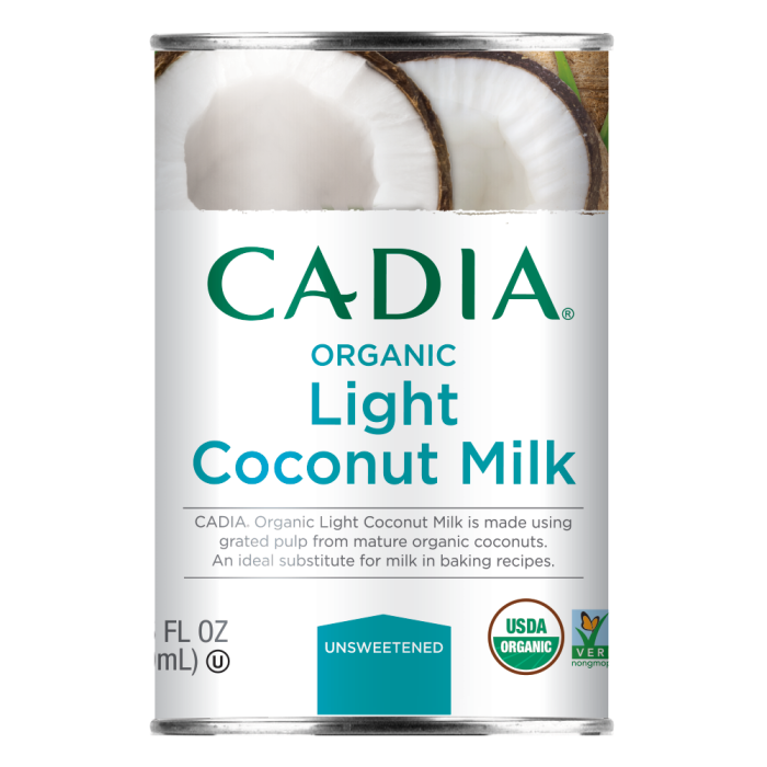 Cadia Organic Light Coconut Milk, 13.5 fl. oz.