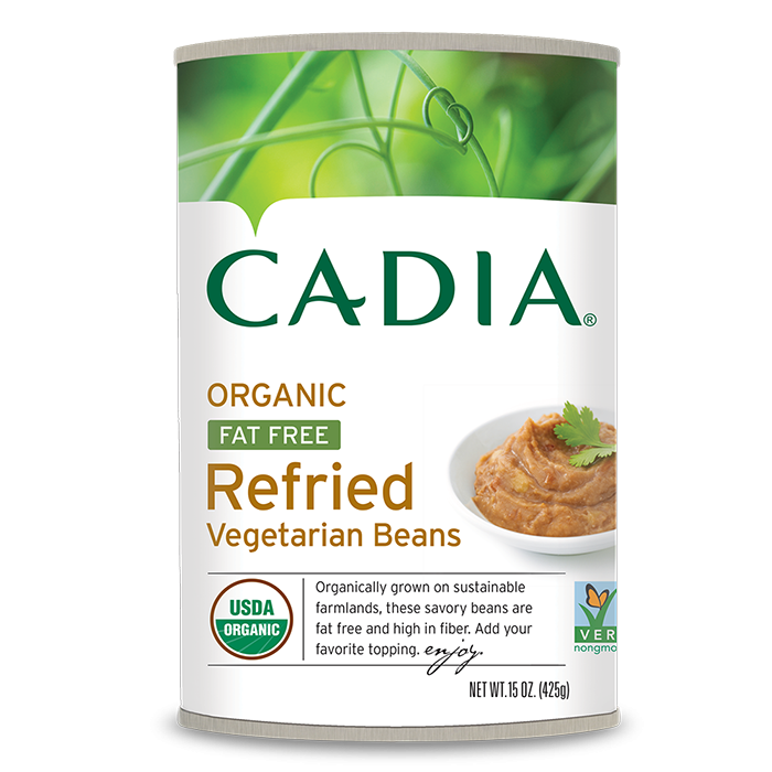 Cadia Organic Fat-Free Refried Vegetarian Beans, 15 oz.