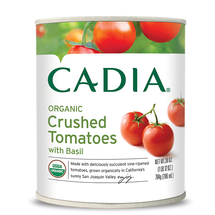 Cadia Organic Crushed Tomatoes with Basil, 28 oz.