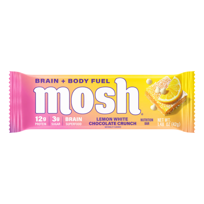 Mosh Lemon White Chocolate Crunch Bar - Front view