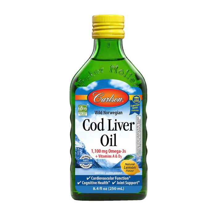 Carlson Norwegian Cod Liver Oil, Lemon Flavor, 8.4 fl. oz.