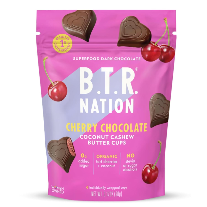 B.T.R Nation Truffle Cups Cherry Dark Chocolate - Front view