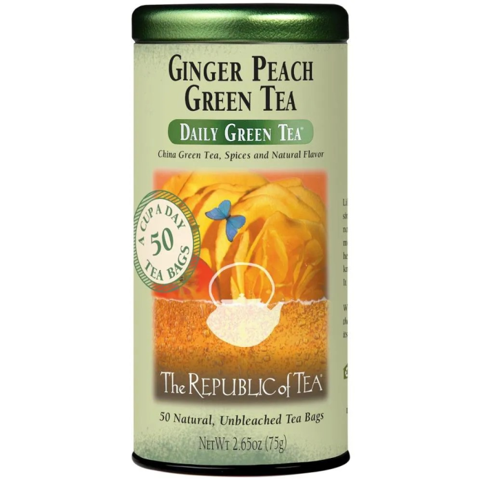 The Republic of Tea Ginger Peach Green Tea Bags - Front view