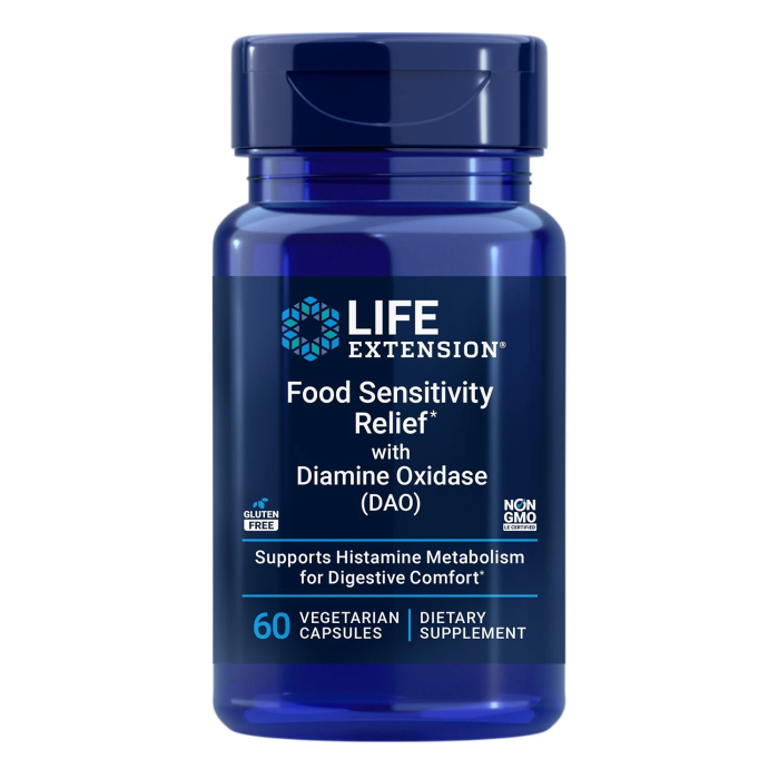 Life Extension Food Sensitivity Relief with Diamine Oxidase (DAO) - Front view