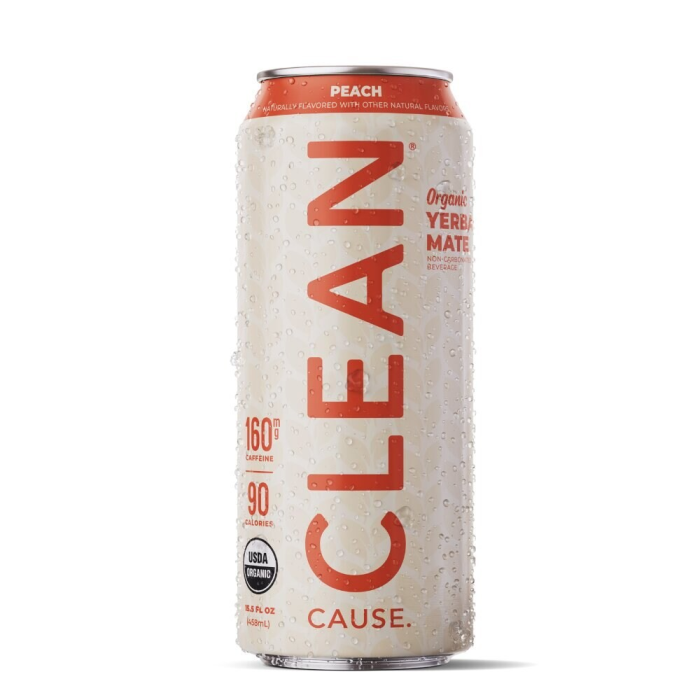 Clean Cause Organic Peach Yerba Mate - Front view