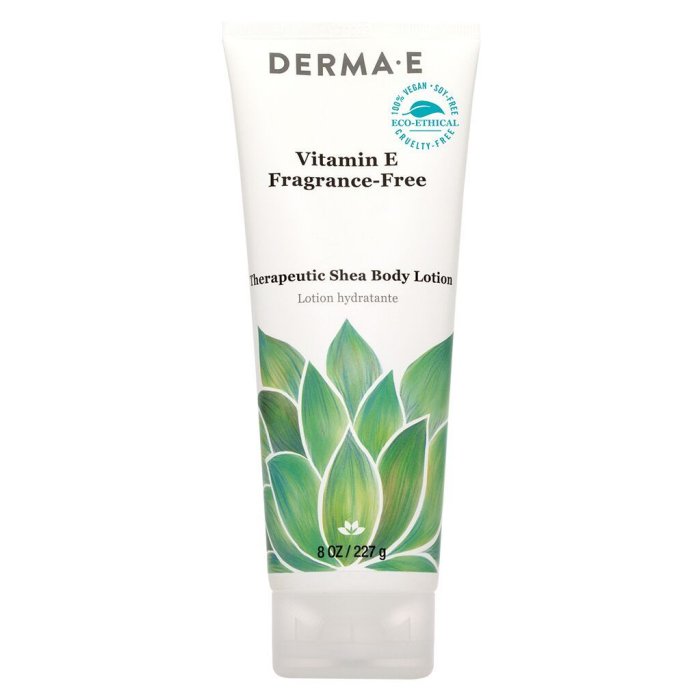 Derma E Vitamin E Shea Body Lotion, Fragrance-Free & Therapeutic, 8 oz.