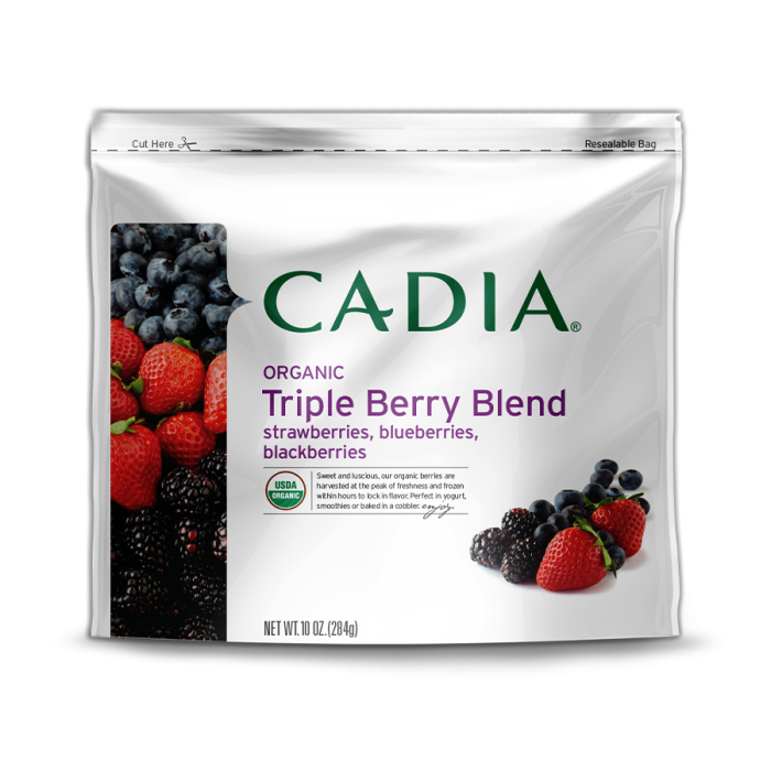 Cadia Frozen Organic Triple Berry Blend