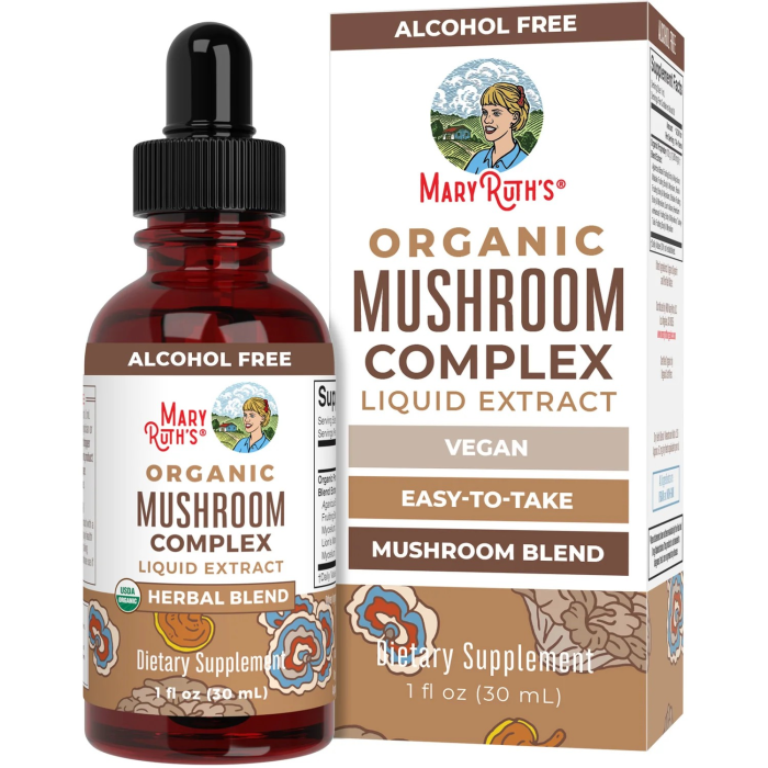 MaryRuth's Organic Mushroom Complex Liquid Drops, 1oz. - Front view