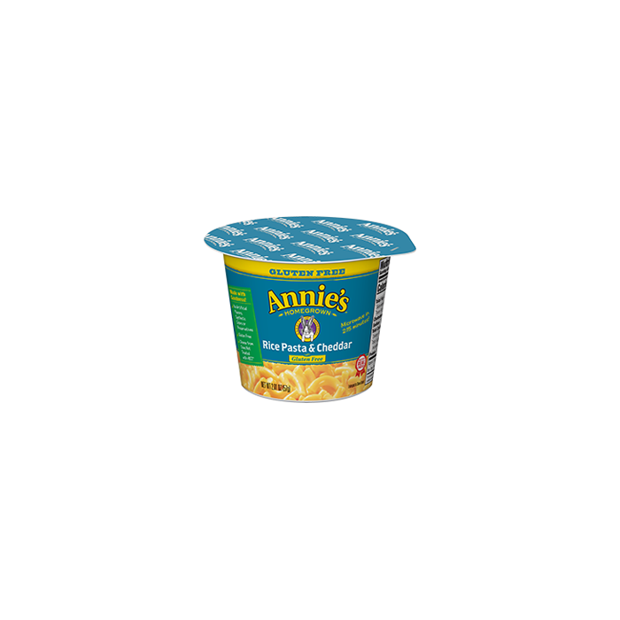 Annie's Gluten Free Rice Pasta & Cheddar Microwavable Mac & Cheese Cup, 2.01 oz.