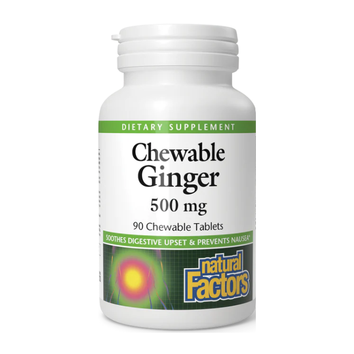 Natural Factors Chewable Ginger, 500mg, 90 Chewable Tabs