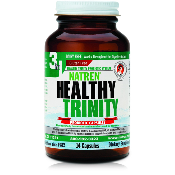 Natren Healthy Trinity Probiotic, 14 Capsules