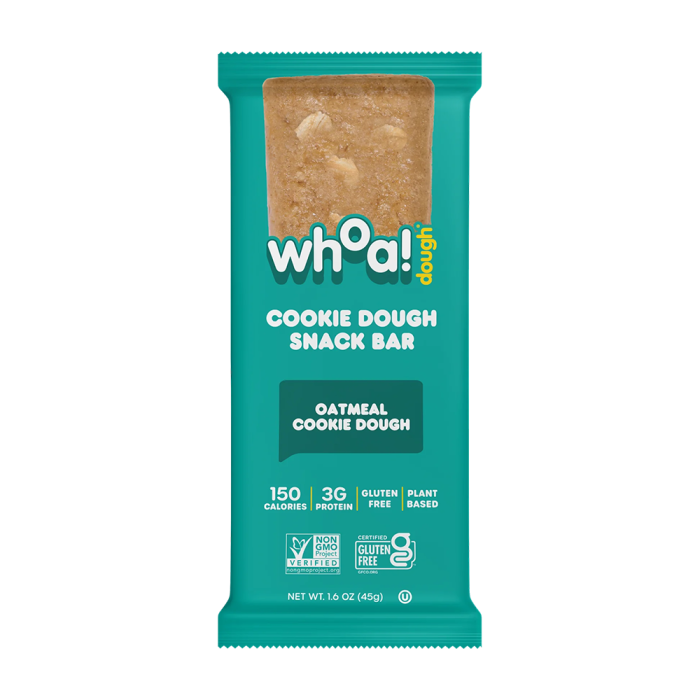 Whoadough Oatmeal Cookie Dough Snack Bar - Front view