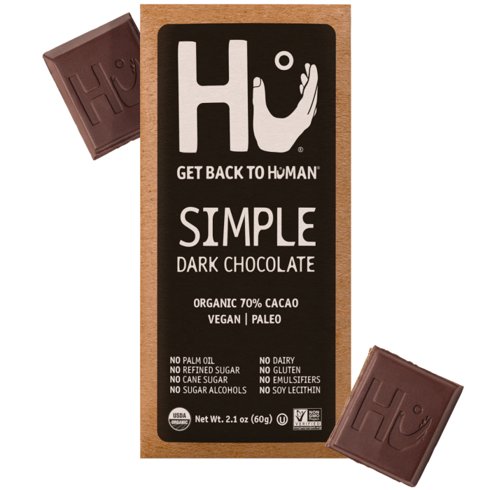 Hu Simple Dark Chocolate Bar, 2.1 oz.