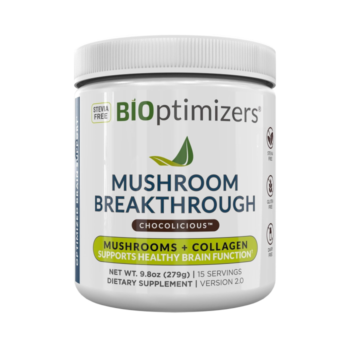 BiOptimizers Mushroom Breakthrough Chocolicious - Front view