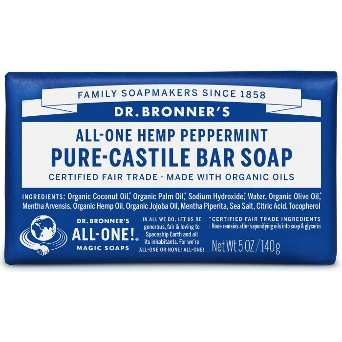 Dr. Bronner's Peppermint Pure-Castile Bar Soap, 5 oz.