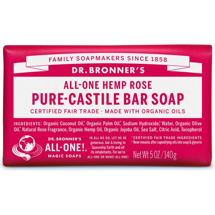 Dr. Bronner's Rose Pure-Castile Bar Soap