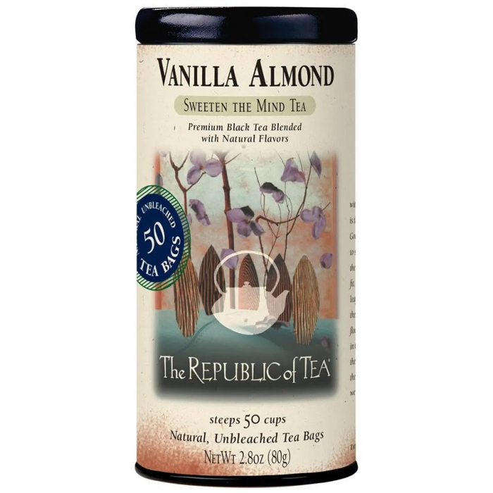 The Republic of Tea Vanilla Almond Black Tea Bags - Front view