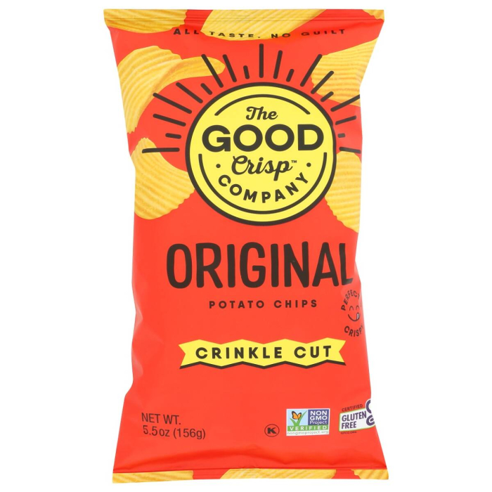 The Good Crisp Company Gluten Free Crinkle Cut Potato Chips, Original Flavor, 5.5 oz.