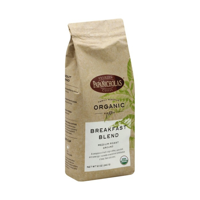 PapaNicholas Family Reserve Organic Breakfast Blend Ground Coffee, 12 oz.