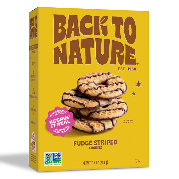 Back to Nature Fudge Striped Cookies, 7.7oz. - Front view