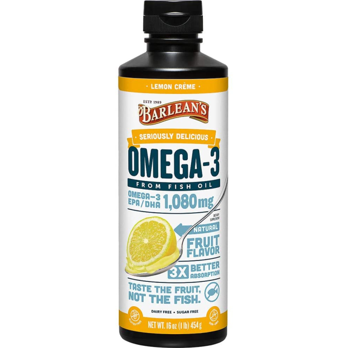 Barlean's Omega Swirl Fish Oil, Lemon Creme Flavor, 16 fl.oz.