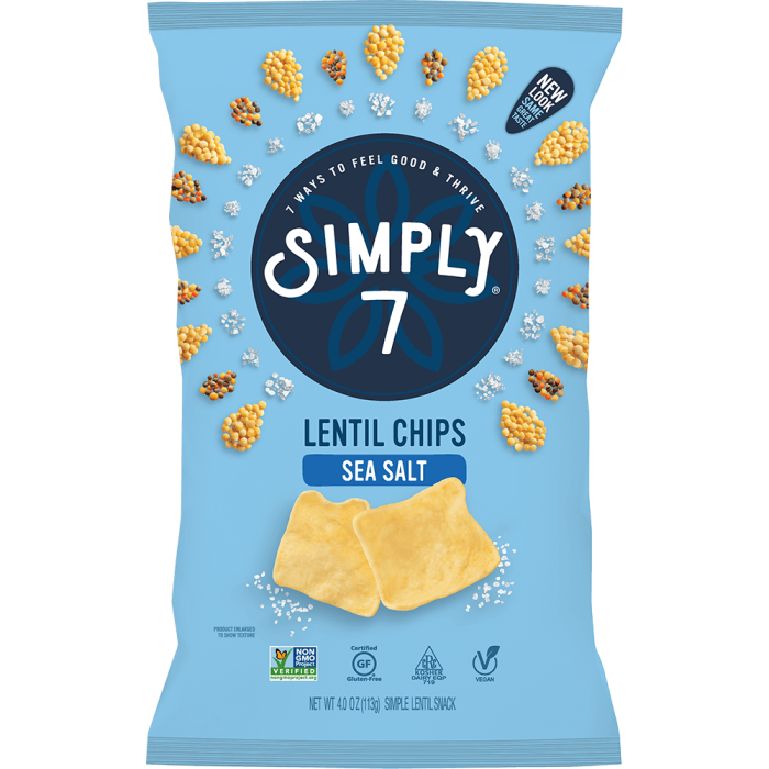 Simply 7 Lentil Chips, Sea Salt, 4 oz.