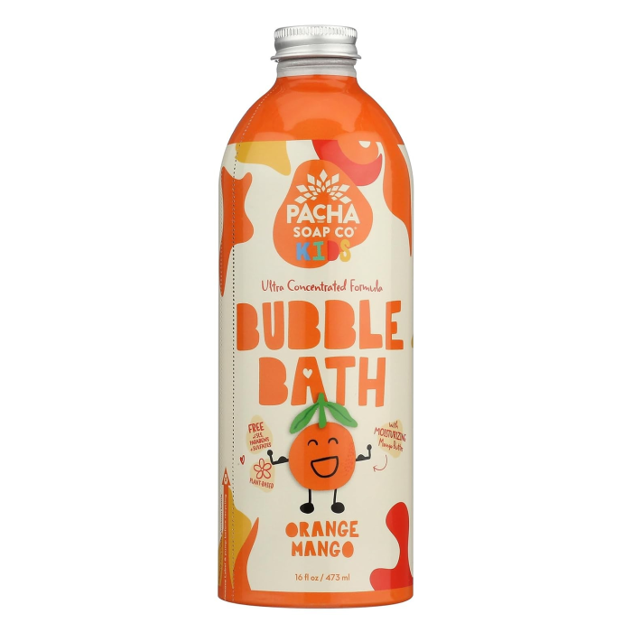 Pacha Soap Co. Kids Orange Mango Ultra Concentrated Bubble Bath - Front view