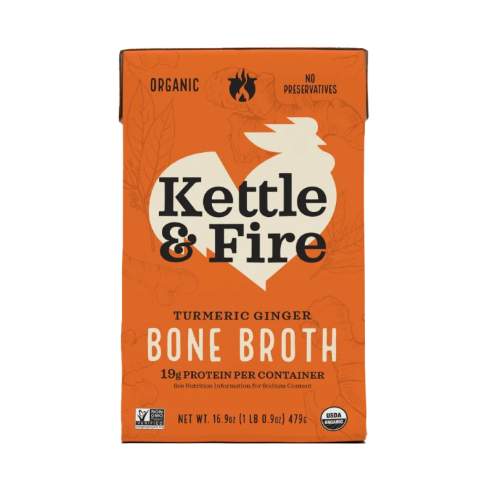 Kettle & Fire Turmeric Ginger Bone Broth - Front view