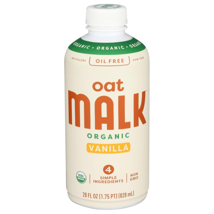 Malk Organic Vanilla Oat Milk - Front view