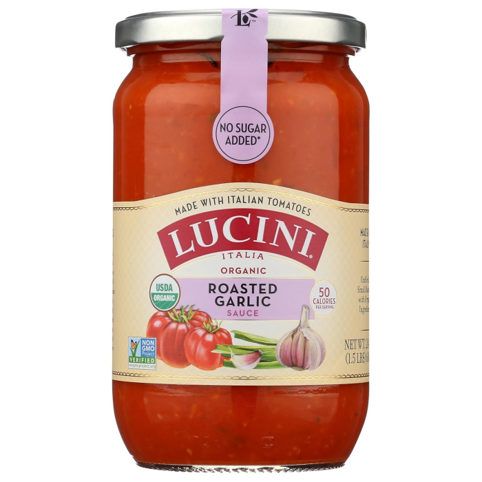 Lucini Organic Roasted Garlic Marinara Sauce - Front view