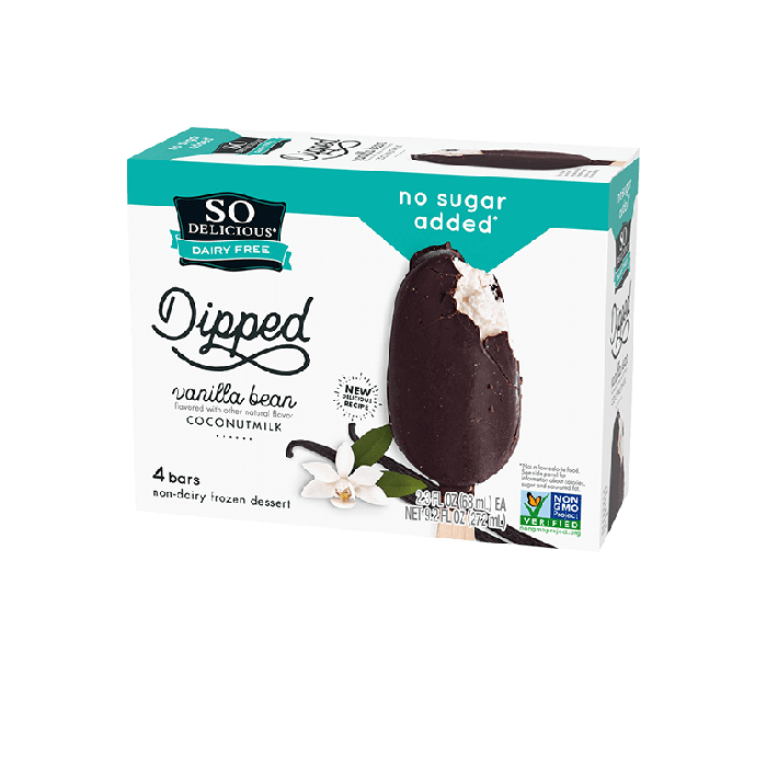 So Delicious Dairy Free Dipped Coconutmilk Frozen Dessert, Vanilla Bean